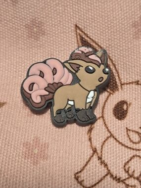 Vulpix Croc Charm Pokémon Fox Fire Cute Curled Tail Shoe Charm